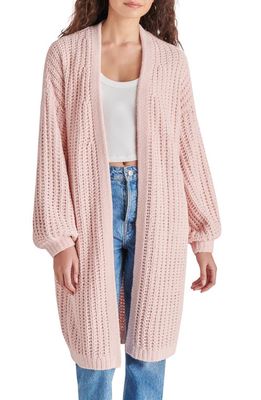 Steve Madden Emmie Chunky Knit Duster Cardigan in Light Pink
