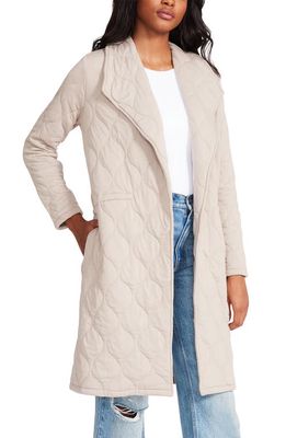 Steve Madden Emmy Quilted Open Front Jacket in Khaki