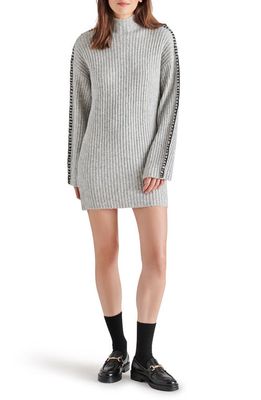 Steve Madden Gemma Whipstitch Long Sleeve Sweater Dress in Heather Grey