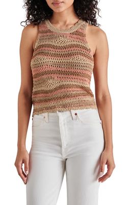 Steve Madden Hannah Metallic Open Stitch Sleeveless Sweater in Mushroom