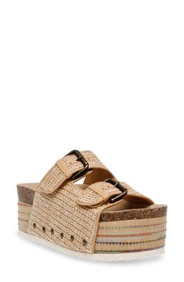 Steve Madden Kali Platform Sandal in Natural Raffia