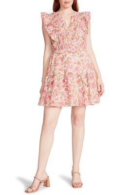 Steve Madden Kianna Floral Cap Sleeve Cotton Dress in White Ditsy Floral