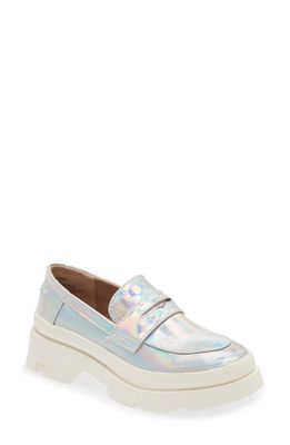 Steve Madden Kids' Lawrence Platform Loafer in Iridescent