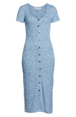 Steve Madden Knits a Long Story Button Front Midi Dress in Navy