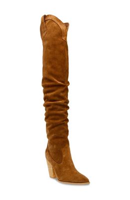 Steve Madden Landy Slouch Pointed Toe Over the Knee Boot in Chestnut Suede