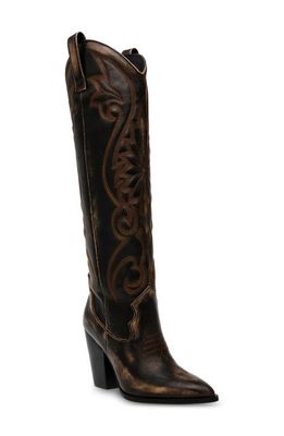 Steve Madden Lashes Western Boot in Brown Distressed