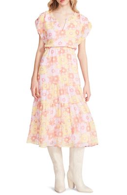 Steve Madden Leigh Floral Midi Dress in Pink Multi