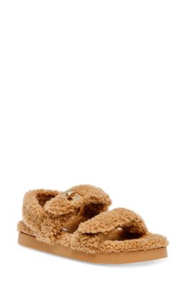 Steve Madden Mona Faux Shearling Sandal in Camel