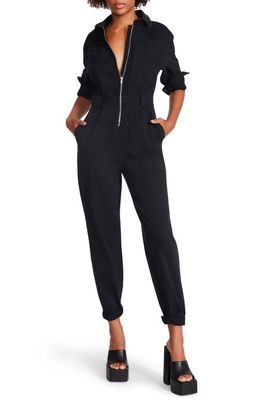 Steve Madden Orly Stretch Cotton Jumpsuit in Black