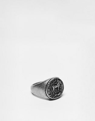 Steve Madden signet ring in silver