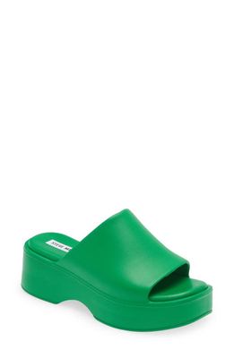 Steve Madden Slinky Platform Slide Sandal in Green