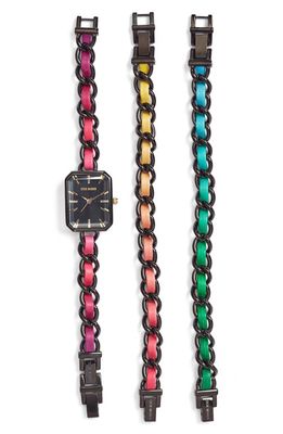 Steve Madden Small Bracelet Watch and 2-Pack Bracelets Set in Multi