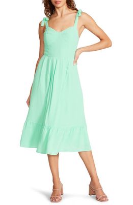 Steve Madden Sophia Rose Tie Strap Midi Sundress in Sea Green