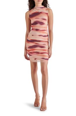 Steve Madden Tamika Ruched Mesh Body-Con Dress in Rosewater