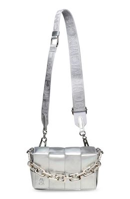 Steve Madden Woven Faux Leather Crossbody Bag in Silver