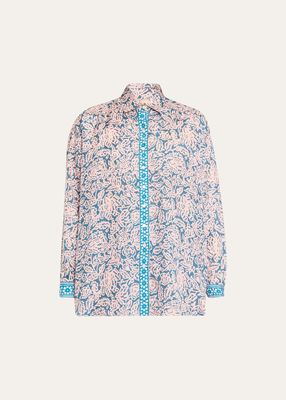 Stevie Floral Silk Button-Front Shirt