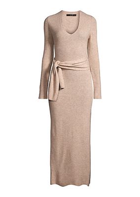 Stevie Scalloped Edge Tie-Waist Midi-Dress