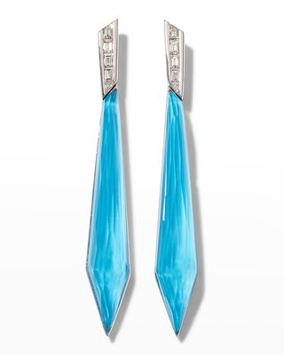 Stiletto Earrings with Turquoise Clear Quartz