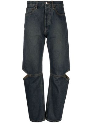 Still Here cut-out straight-leg jeans - Blue