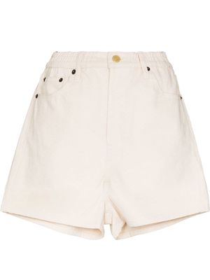 Still Here high-rise denim shorts - White