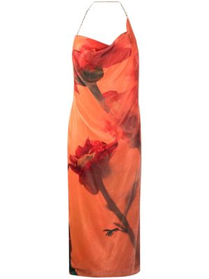 Stine Goya abstract-pattern print sleeveless dress - Orange