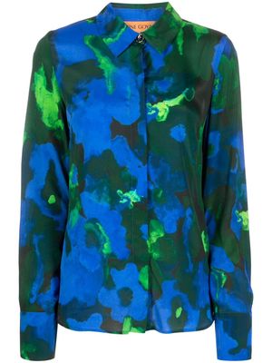 Stine Goya abstract-patterned long-sleeved shirt - Blue
