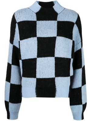 Stine Goya Adonis checked knit sweater - Black