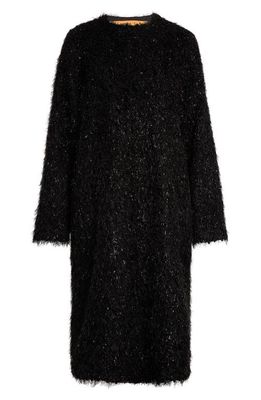 Stine Goya Alec Metallic Sweater Coat in Fluffy Black