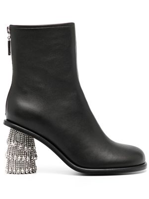 Stine Goya Allison 80mm crystal-embellished leather boots - Black