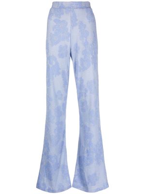 Stine Goya Andy floral-jacquard trousers - Blue