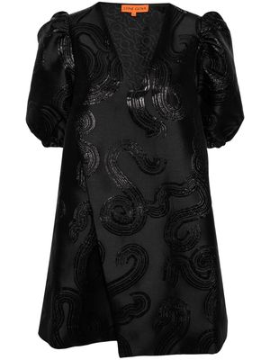 Stine Goya Brethel swirl-jacquard minidress - Black