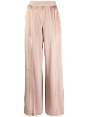 Stine Goya Ciara logo-waistband satin trousers - Pink