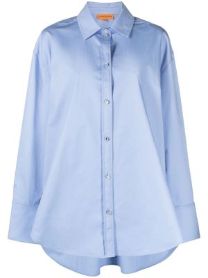 Stine Goya extra-long sleeve organic-cotton shirt - Blue