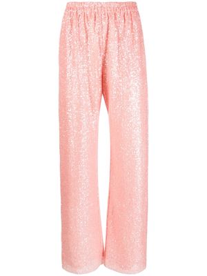 Stine Goya Fatou sequinned straight-trousers - Pink