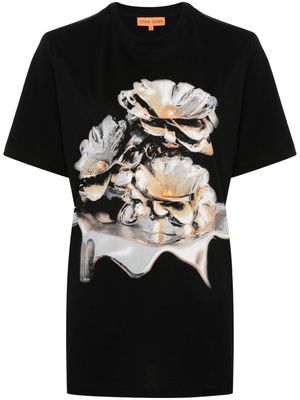 Stine Goya floral-print cotton T-shirt - Black