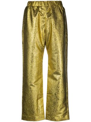 Stine Goya Isra wide-leg cropped trousers - Gold