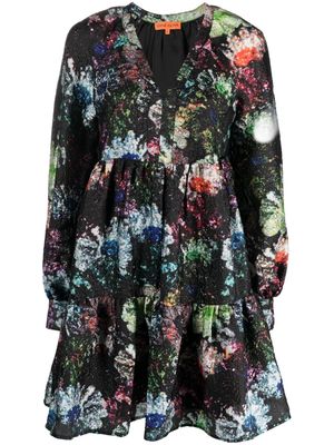 Stine Goya Jasmine Glitter Bloom-print minidress - Black