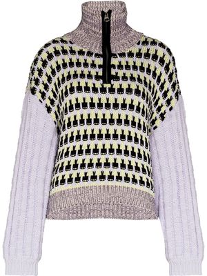 Stine Goya Julie knitted half-zip jumper - Purple