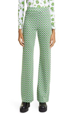 Stine Goya Marc Geo Pattern Flared Pants in 3100 White Graphic Check