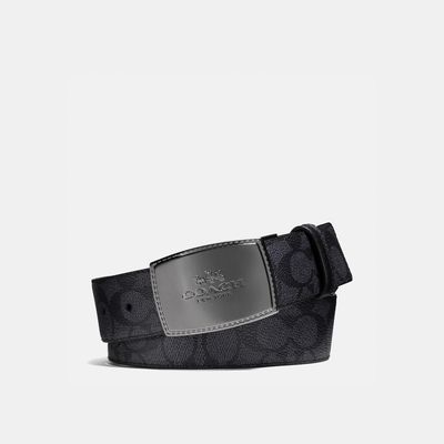 Stitched Plaque Buckle Cut To Size Reversible Belt, 38mm