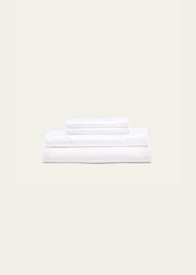 Stitched White Queen Sheet Set