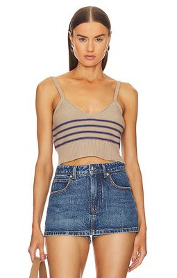 Stitches & Stripes Aubrey Cropped Tank in Beige