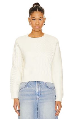 Stitches & Stripes Ellis Cable Pullover in White