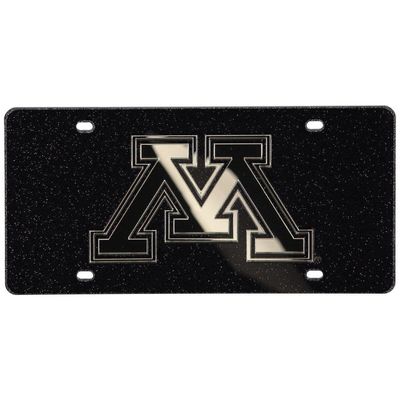 STOCKDALE Minnesota Golden Gophers Glitter License Plate - Black