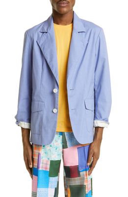 STOCKHOLM SURFBOARD CLUB Deconstructed Suit Jacket in Blue Cross