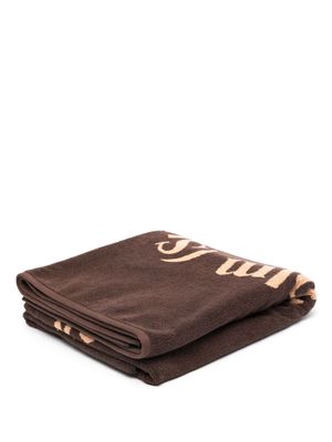 Stockholm Surfboard Club jacquard-logo beach towel - Brown