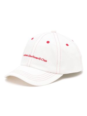 Stockholm Surfboard Club logo-embroidered baseball cap - White