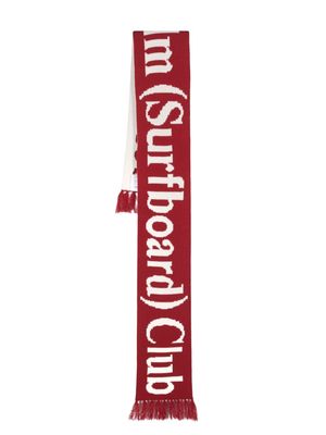 Stockholm Surfboard Club logo intarsia-knit scarf - Red
