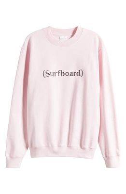 STOCKHOLM SURFBOARD CLUB Mer Swarovski Crystal Embellished Fleece Sweatshirt in Pink