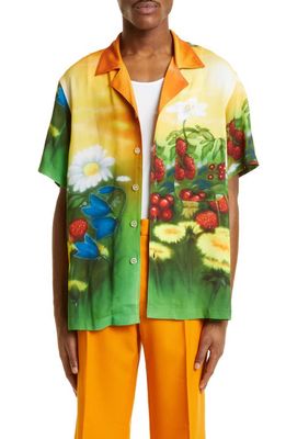 STOCKHOLM SURFBOARD CLUB Stoffe Airbrush Camp Shirt in Airbrush Flowers